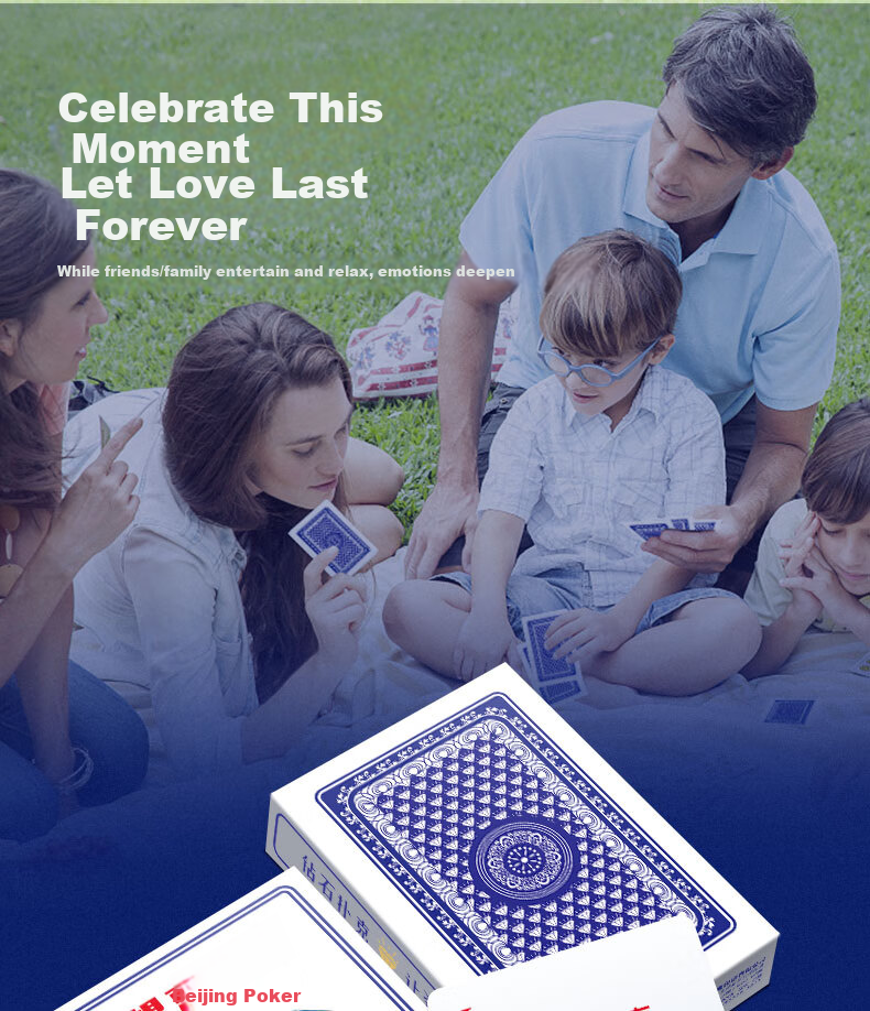 Wangjing Poker Playing Cards, Guandan Poker Cards, Durable Bending Playing Cards, Professional Blue Core Paper Rose Series, One Pack of Six Decks 3