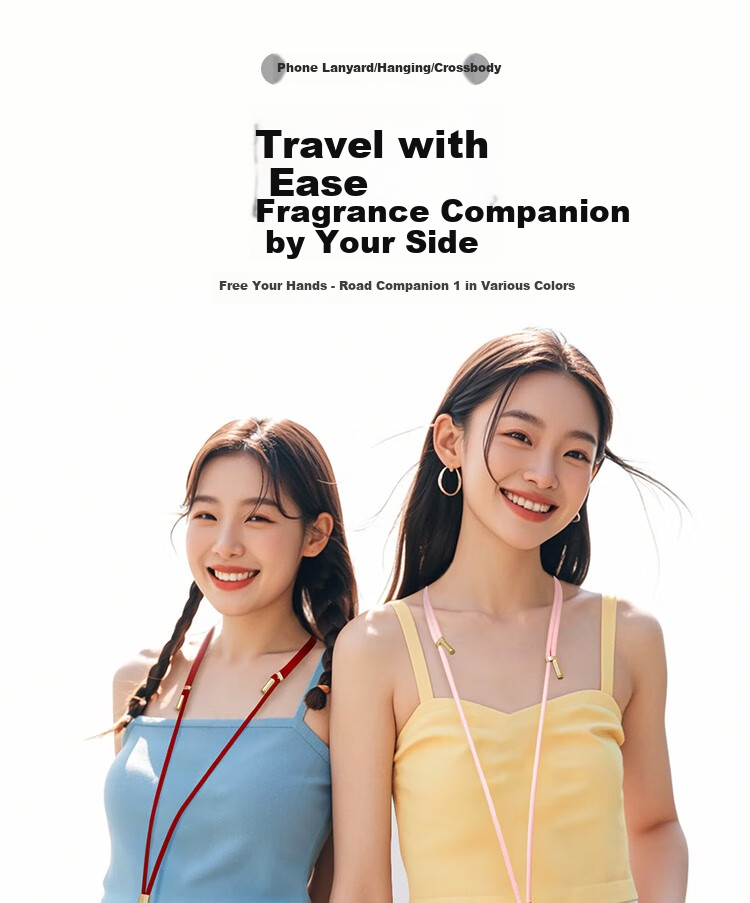 ESCASE [Self-Contained Perfume] Phone Lanyard Neck Strap Crossbody Wrist Strap Adjustable Retractable Anti-Loss Premium Phone Case Suitable for Huawei Mate80 Pro Long Black 1
