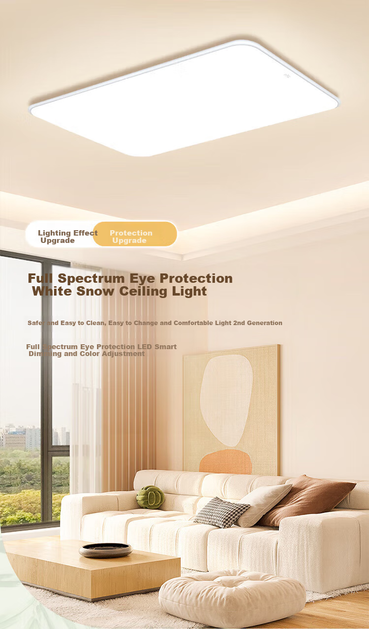 NVC Snow White Ceiling Light, 36W, Tri-Color, Modern And Simple Design, for Bedroom, Study Room, Dining Room, Full Spectrum, Anti-Blue Light LED 1