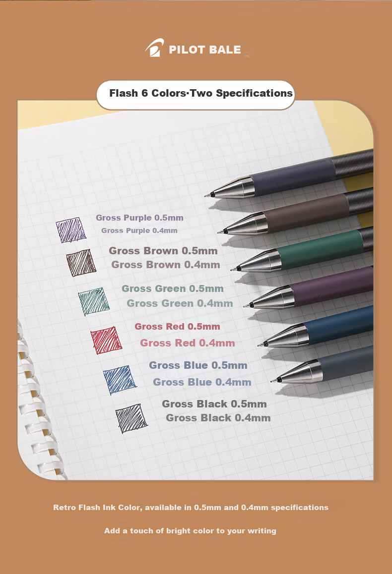 PILOT Juice Up Gel Pen Limited Edition Retro Color Shiny Metal Juice Pen for Journaling, Retractable ST Tip, Office And Student Use LJP-20S4 Gross Black 8
