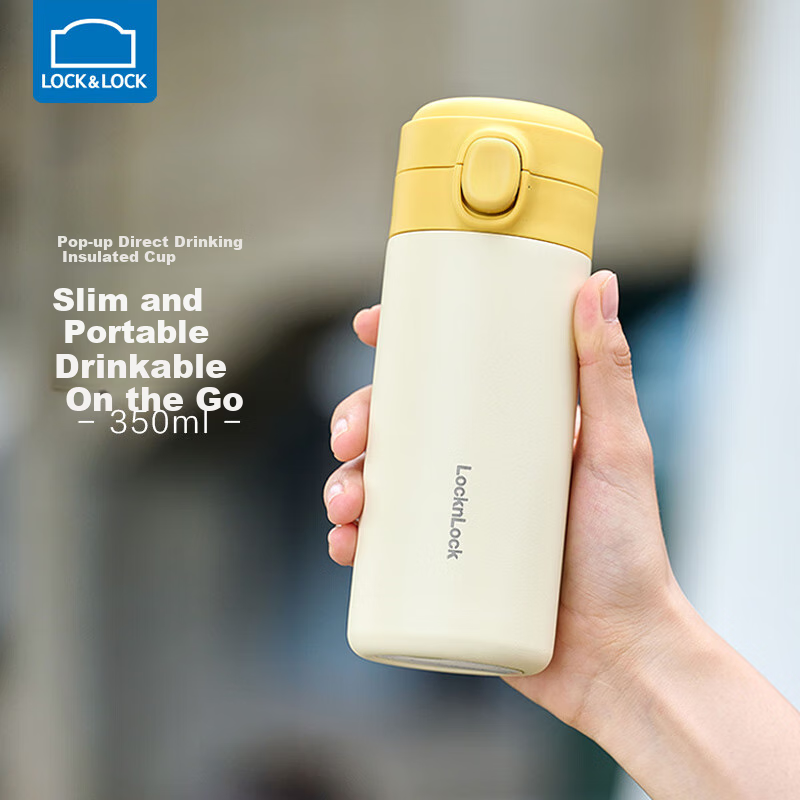 LOCK&LOCK Insulated Water Bottle for Children, School-Specific Cup for Ages 6-12, Direct Drinking Cup for Elementary Students And Women, 350ml Small Capacity Mug