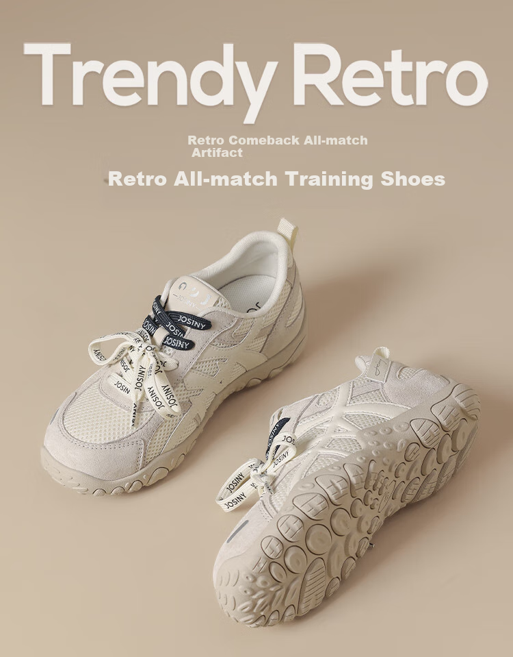Zhuoshini Women's Training Shoes 2026 New Spring Popular Versatile White Breathable Sports Shoes Beige Size 36 1