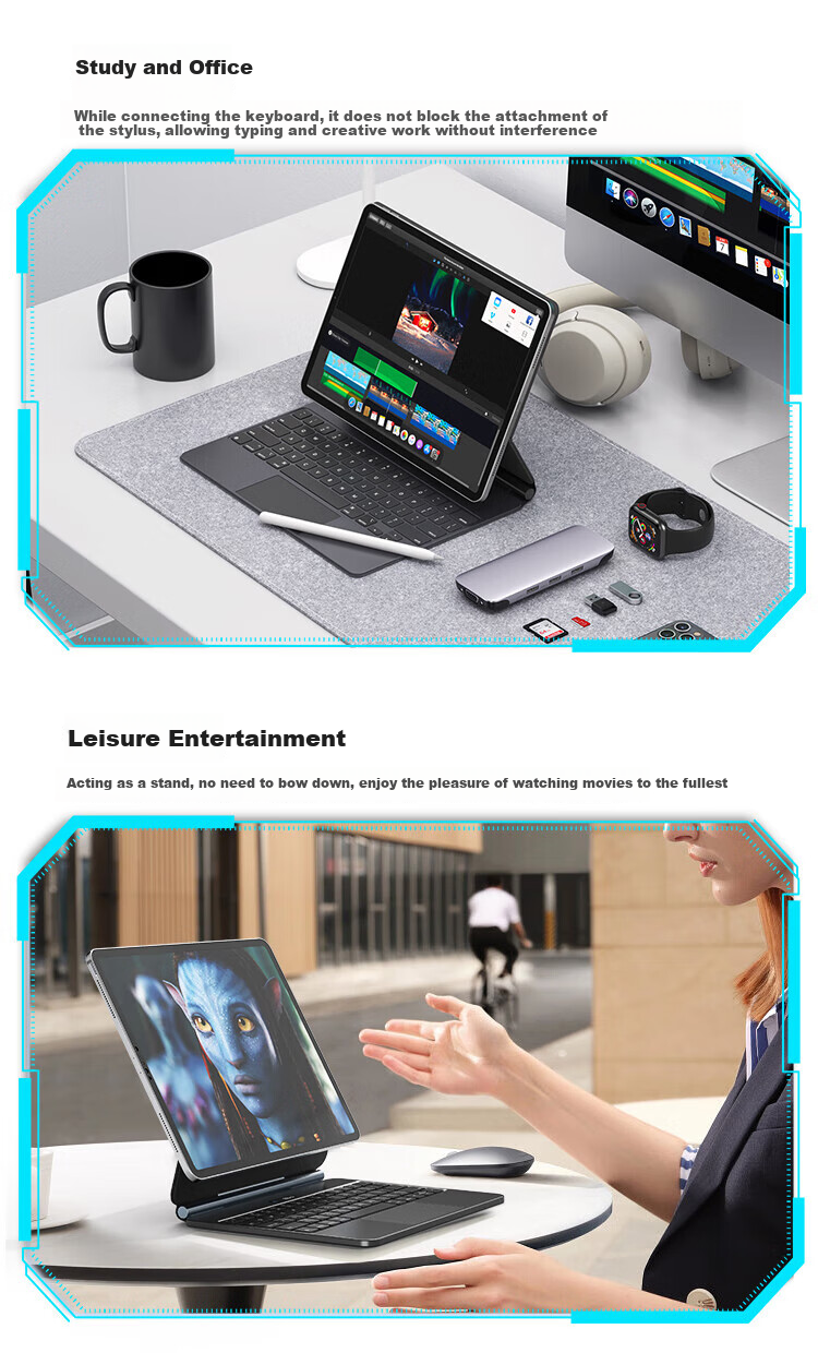 COOLSTART Magnetic Floating Keyboard Case for Apple IPad 12th/11th Gen/A16/10th Gen, Compatible with 11/10.9-Inch IPads, Protective Cover And Stand, White 17