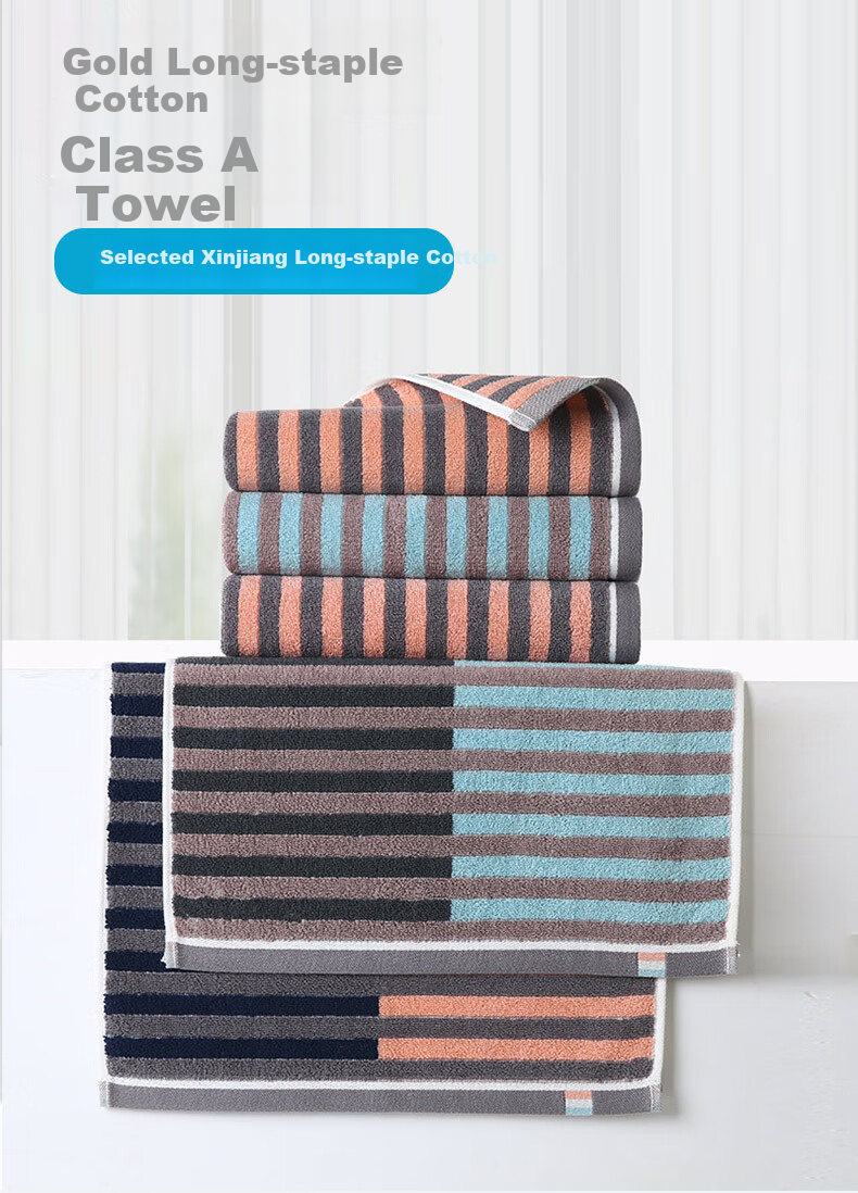 KING SHORE Pure Cotton Towels, 2-Pack, Extra Large And Thick, Soft And Highly Absorbent Sports Face Towels, Red/green, 76*35cm, 109g/piece 1