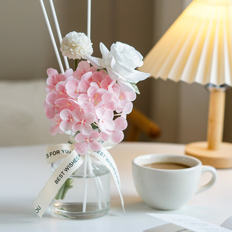 SUGER LOVE Luxury Artificial Flowers Glass Vase Aromatherapy Flower Living Room Dining Table Decoration New Year Gift