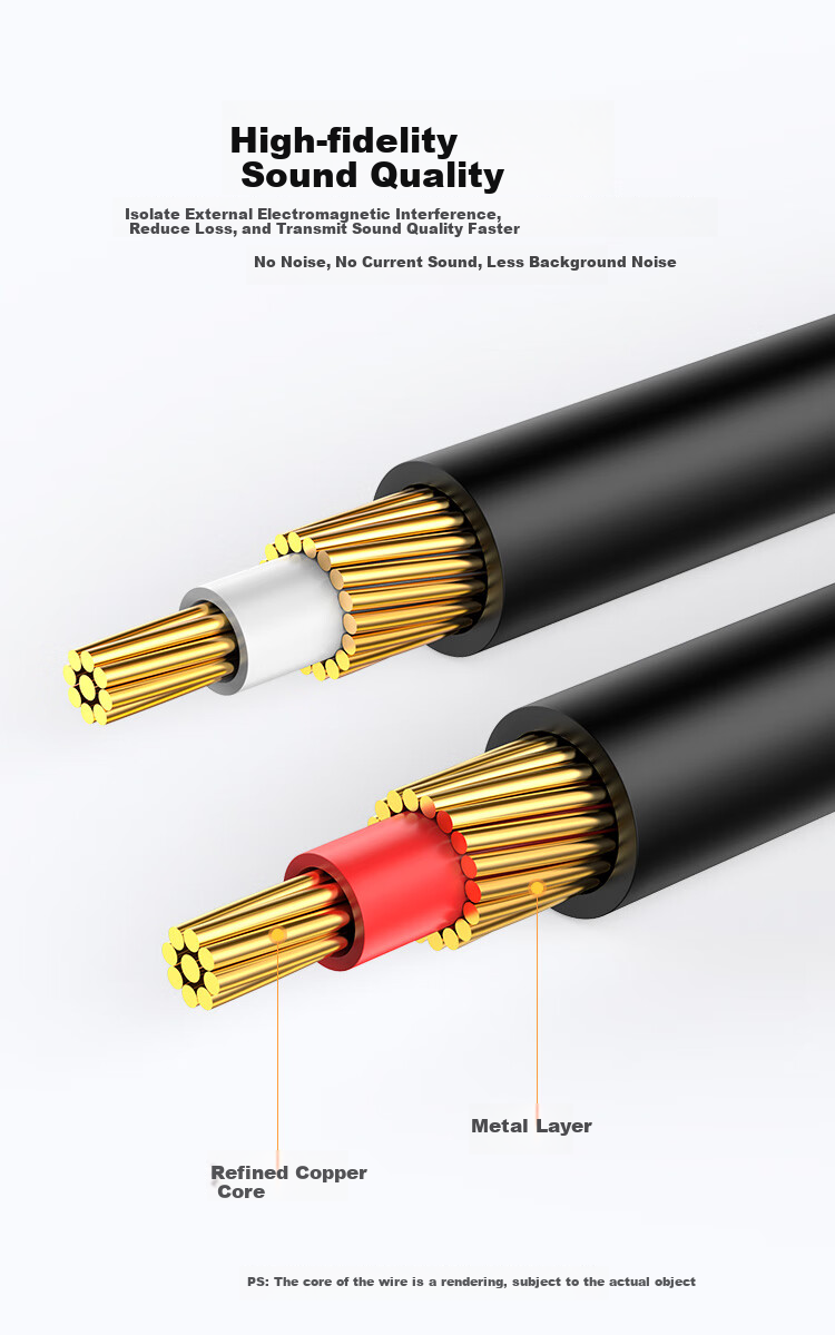 CHOOSEAL (CHOSEAL) Dual Lotus Head Audio Cable 2RCA Male to Male Two-To Red And White AV Audio Signal Cable DVD TV to Speaker Amplifier Cable 1 Meter QS3551T1 7
