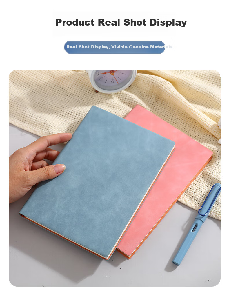 Xuchenwenju Notebook, A5 Size, Black, 100 Sheets, 200 Pages, Thickened, Sheepskin Cover, Work Diary, Meeting Record Book, Office Supplies, Student Writing Stationery, Customizable 12