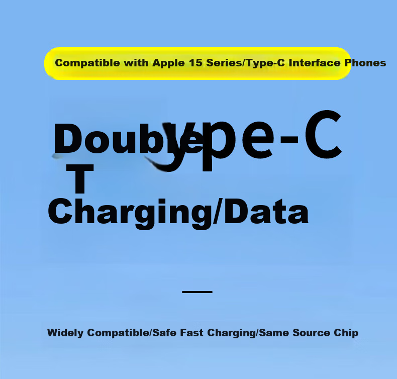Masentek Dual Type-C Interface Phone Charging Data Cable Compatible with Apple 15/16/17/18 Pro, Android, Huawei, Universal USB-C PD Fast Charging Max Xiaomi Micro 1