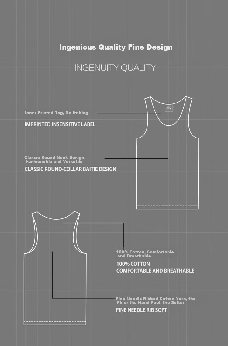 LangSha Men's Tank Top, 100% Pure Cotton, Comfortable, Soft, Breathable, Athletic Fitness Ribbed Undershirt, Sleeveless Top for Summer Wear 8