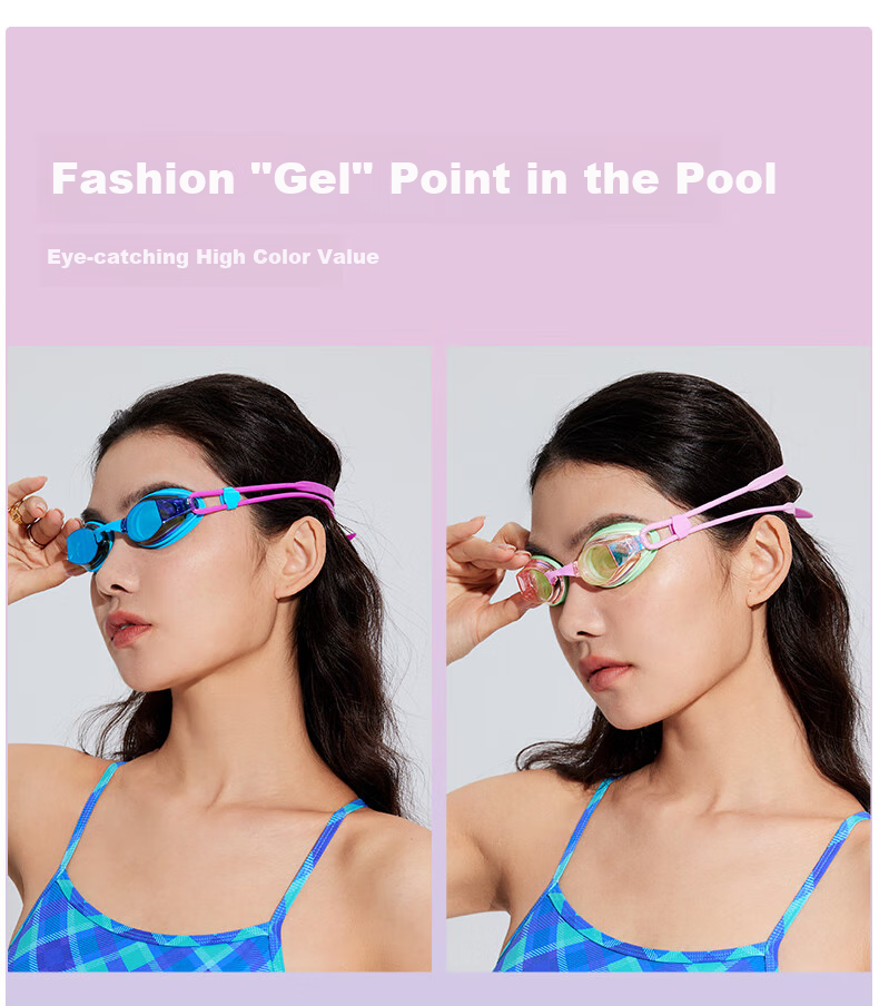WATERTIME / Shuichuan Swimming Goggles, Anti-Fog Coated Lenses, Professional Waterproof Swim Glasses for Adult Men And Women, Pengpai Blue 3