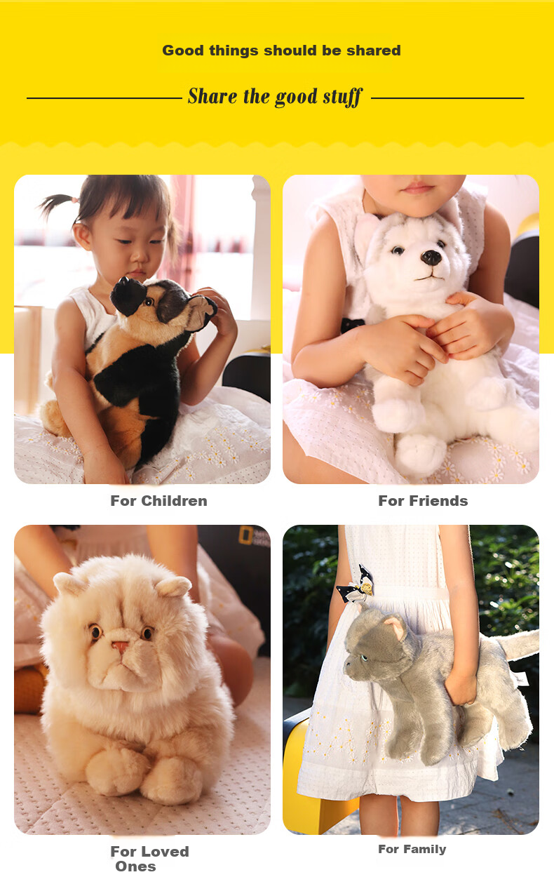 AI CAN China National Geographic Pet Plush Doll Pillow, Husky Second Generation, Birthday Gift for Boys And Girls 11