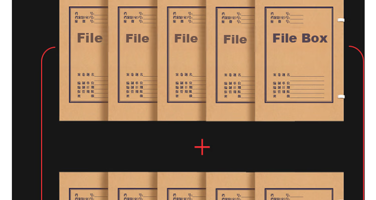DiLe Premium Series Acid-Free Kraft Paper File Box, Large Capacity A4 Document Storage Box, 2cm Office Supplies, Pack of 10, 1322 8