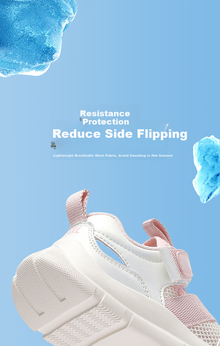 Annil Children's Shoes Summer Boys And Girls Velcro Breathable Non-Slip Big Kids Closed-Toe Sandals Beach Shoes 6294 White Size 32 6