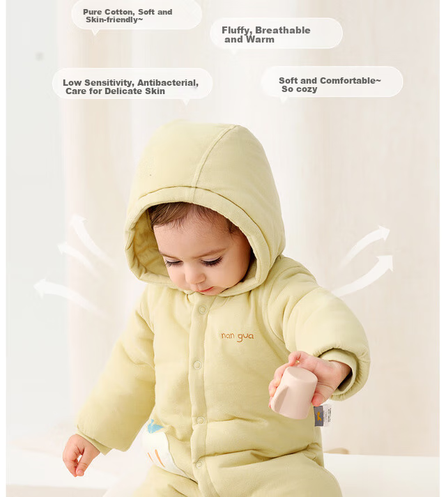 TONGTAI Baby Winter Cotton Padded Hooded Romper Pink 90cm 7