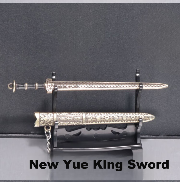 Huashimeng Ancient Chinese Famous Sword Miniature Sword Yuewang Goujian Sword, Qin Wang Sword, Tang Horizontal Knife Qingguan Sword Model Unsharpened 9