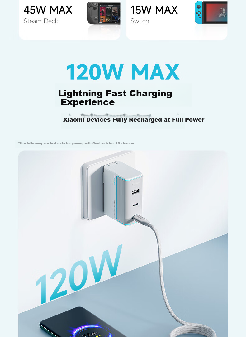CUKTECH Magnetic Data Cable Type-C Charging Cord, 240W Power, 6A Current, Ctoc Braided PD3.1 Fast Charging, Suitable for Xiaomi, Apple 18/17/iPad, Laptops 2