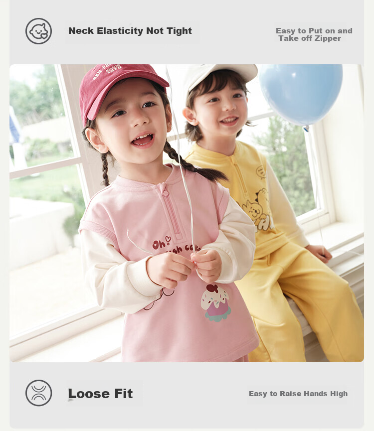 Balabala Kids Boys and Girls Baby Long Sleeve Set Children's Clothing 2025 Autumn Fake Two-Piece Cute 208325104208 3