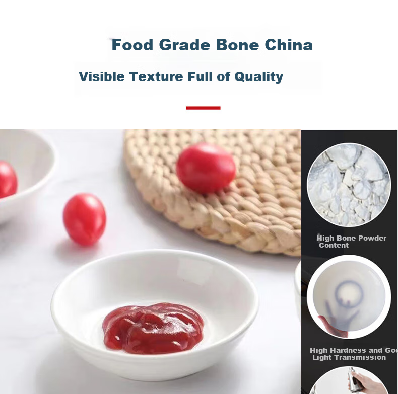 Sky Top Bone China Plates for Home Use, Ceramic Small Seasoning Dishes, Pure White Tableware, Soy Sauce And Vinegar Dishes, 4-Inch Set of 4 Pieces 5