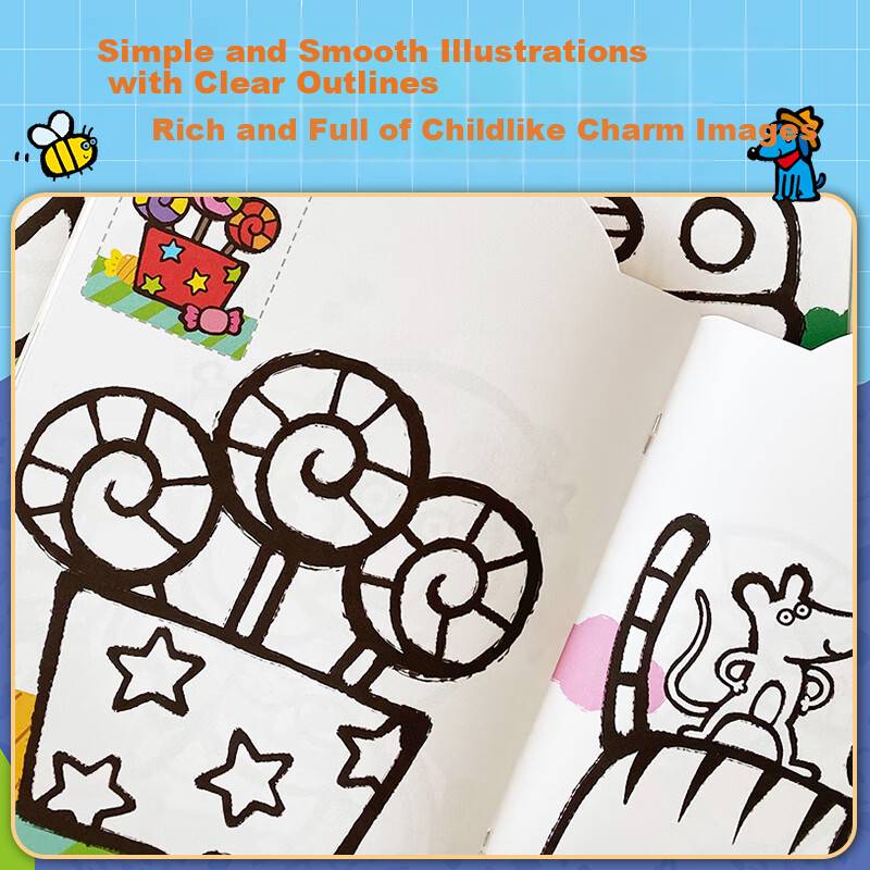 BANGSON Coloring Book for Ages 3-6, Kindergarten Drawing Pad, Art Sketchbook for Boys And Girls