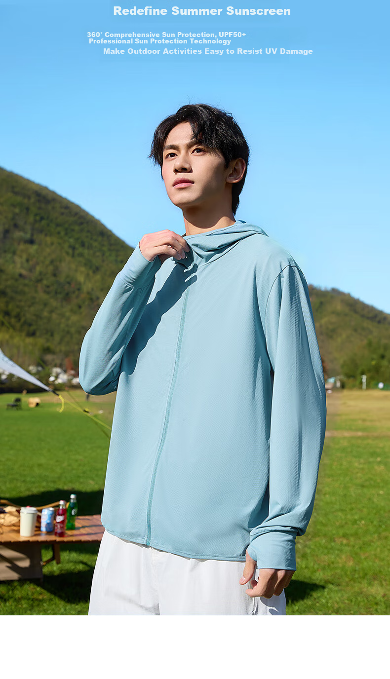 Baleno Sun Protection Jacket for Men And Women, Summer UPF50+ Lightweight Ice Silk Breathable Quick-Dry Hooded Coat, Commuter Long-Sleeve Jacket 6