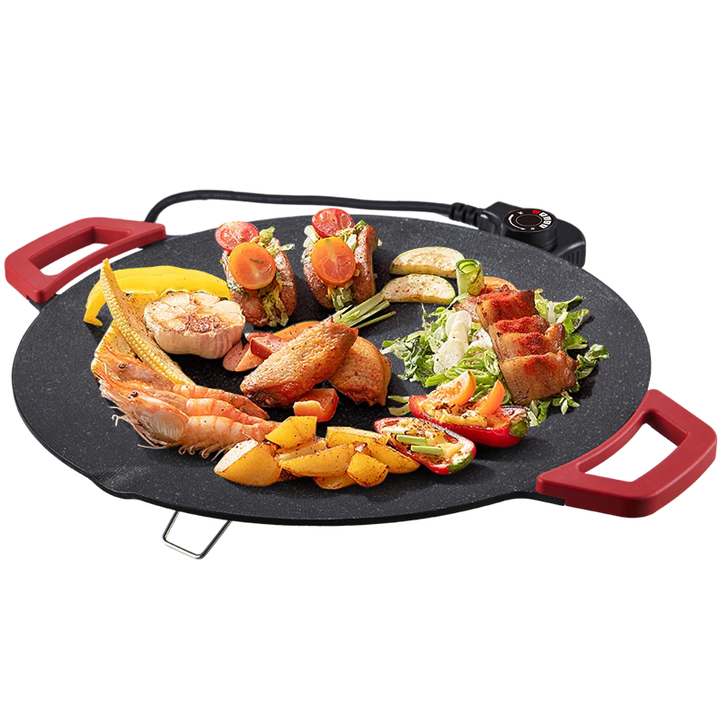 KONKA Barbecue Grill Pan, Barbecue Pot, Multi-Functional Electric Grill for Home Use, Large Capacity High-Power Low-Fat Smokeless Non-Stick Barbecue Machine KDKP-1020