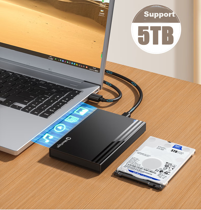 Mihu External Hard Drive Enclosure USB3.2 Compatible with 2.5-Inch SATA SSD And HDD, for Laptop And Desktop Computers Z2C6 7