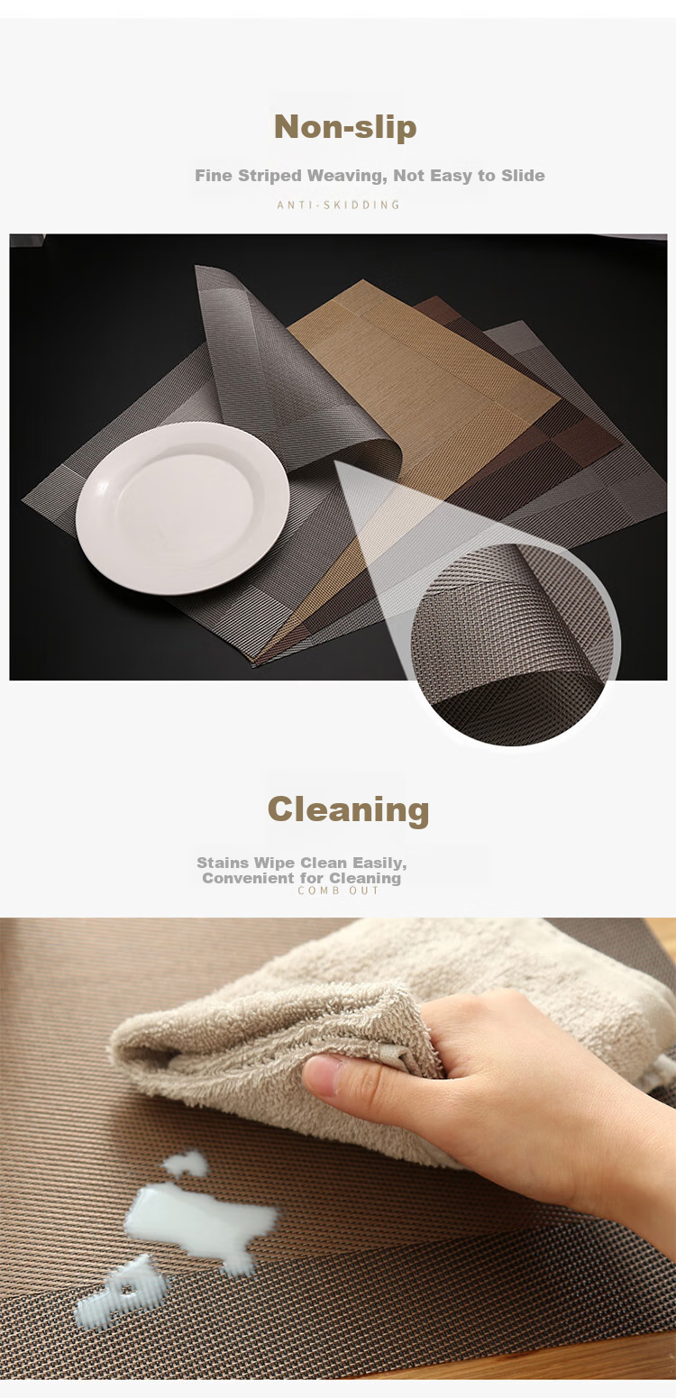 AVIVI Placemat, Heat Insulation Pad, Western-Style Table Mat, Waterproof Tea Tray, Dining Table Mat, Plate Mat, 30*45*4 Cm Base with Plum Blossom Patter 3