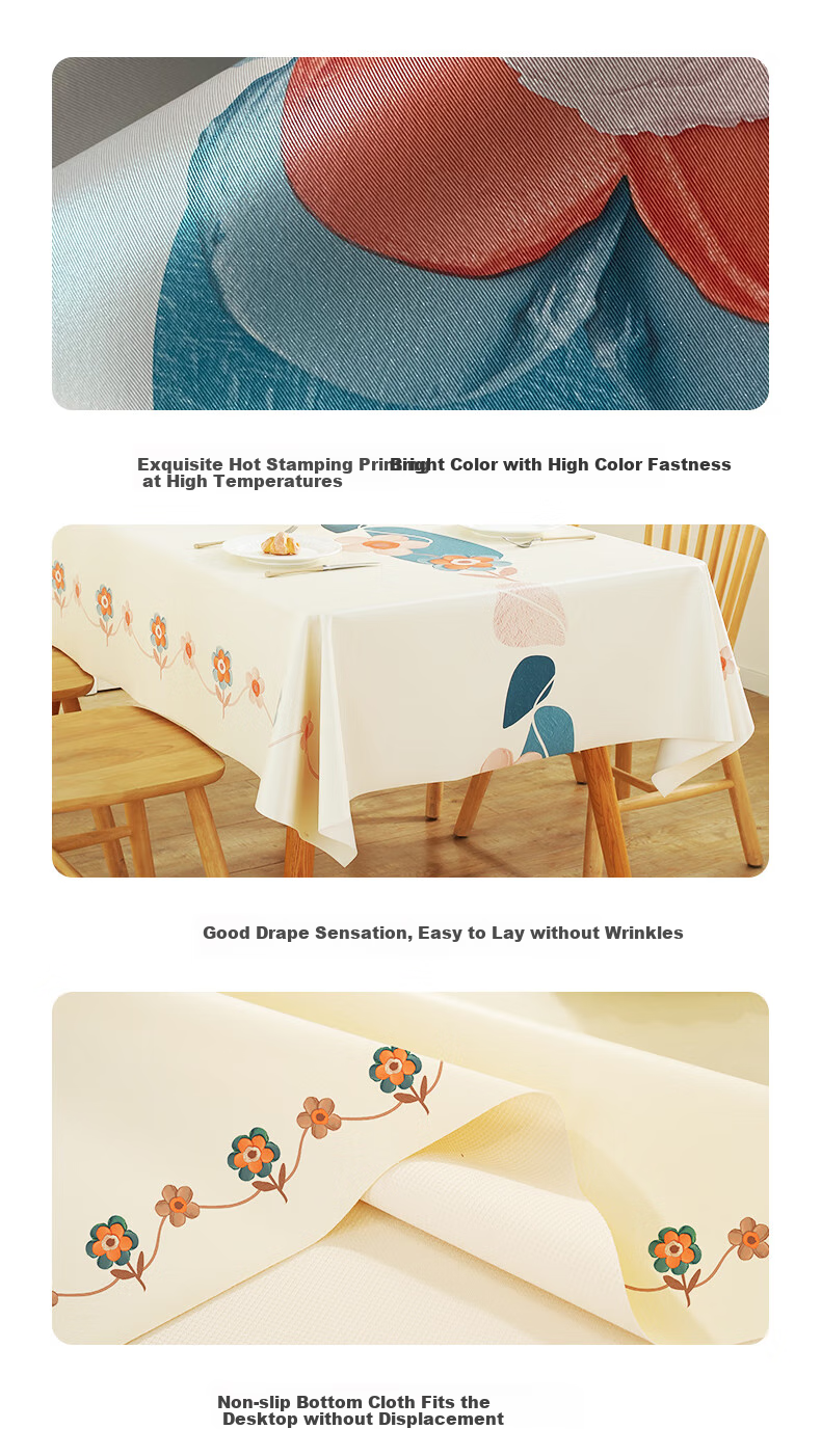 JANMEIJIA Waterproof And Oil-Resistant Tablecloth, Washable, Scald-Proof, Luxurious PU Dining Mat, Table Pad, Coffee Table Cover, Rectangular Shape 8