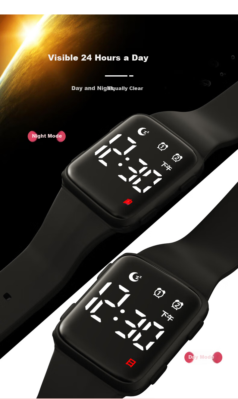 GEORGCOUNT Unisex Teenage Waterproof Luminous 2025 New Sports Electronic Watch for Boys Children 8