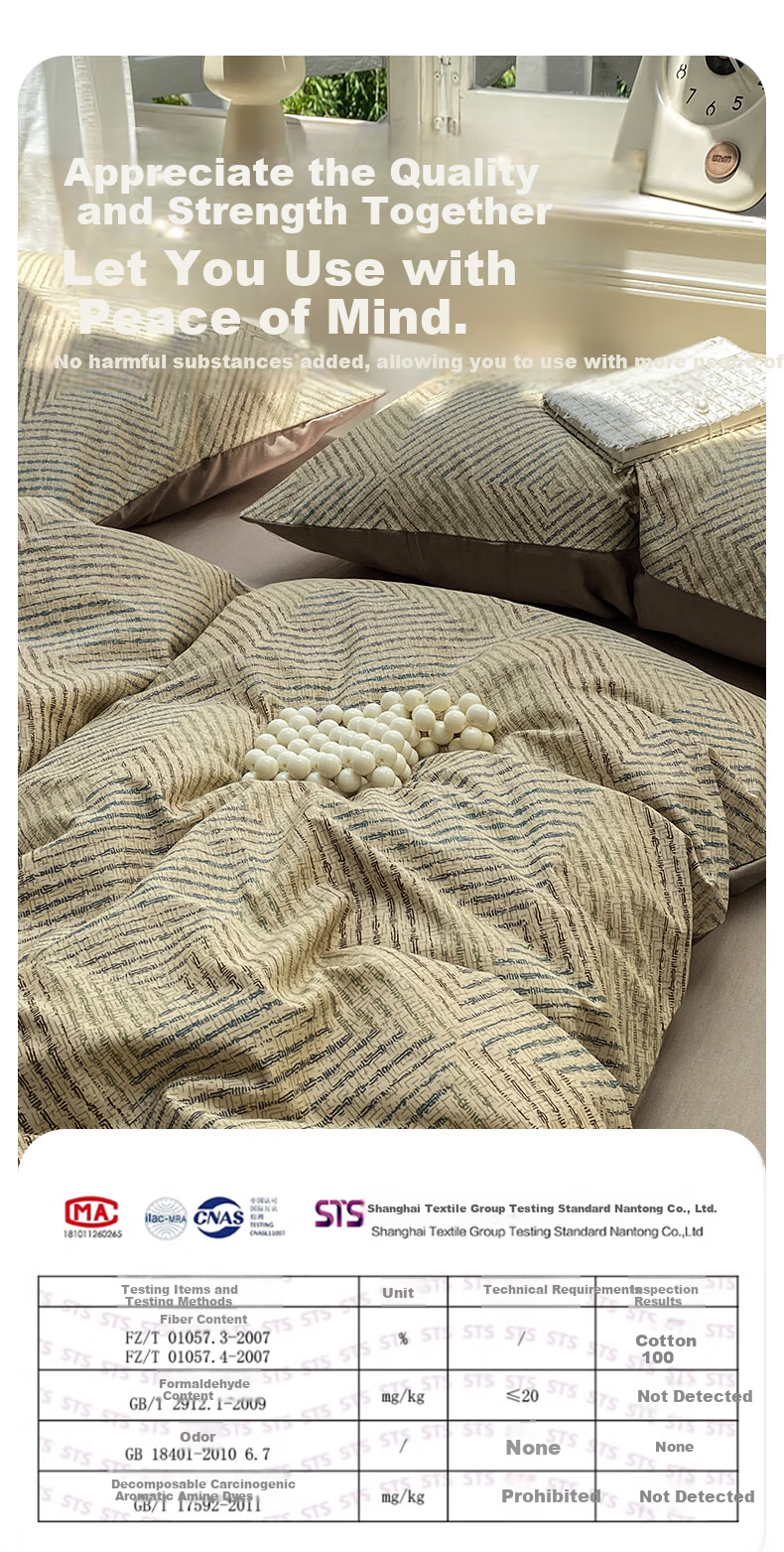 Wuyinliangpin 100% Pure Cotton Bedding Set, Three Pieces, for 0.9/1.2 Meter Bed, Single Student Dormitory Duvet Cover, 150*200cm 5