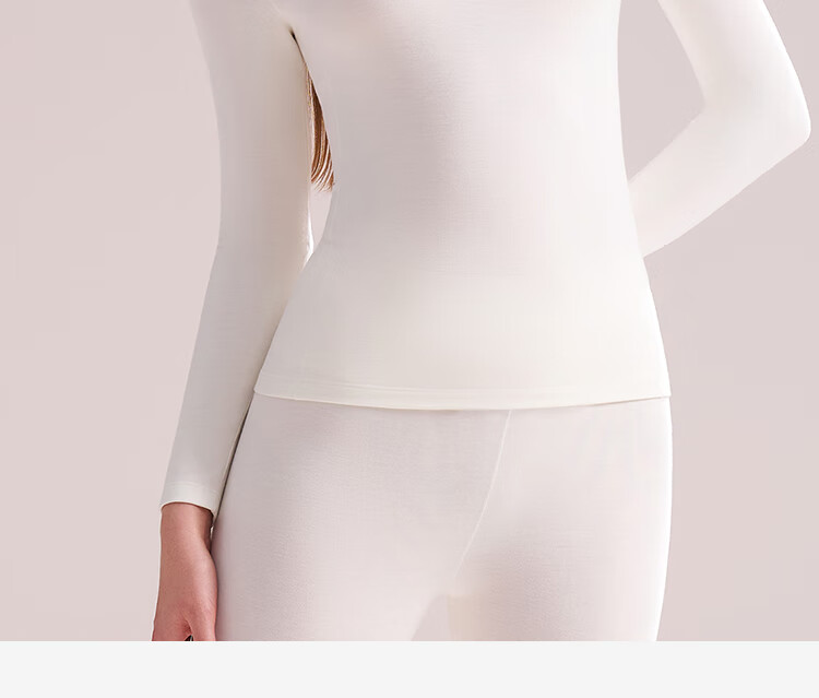 Ordifen Women's Thermal Underwear Set Fleece-Lined Thickened High-Waist Body Shaping Winter Autumn Long Johns Set 13