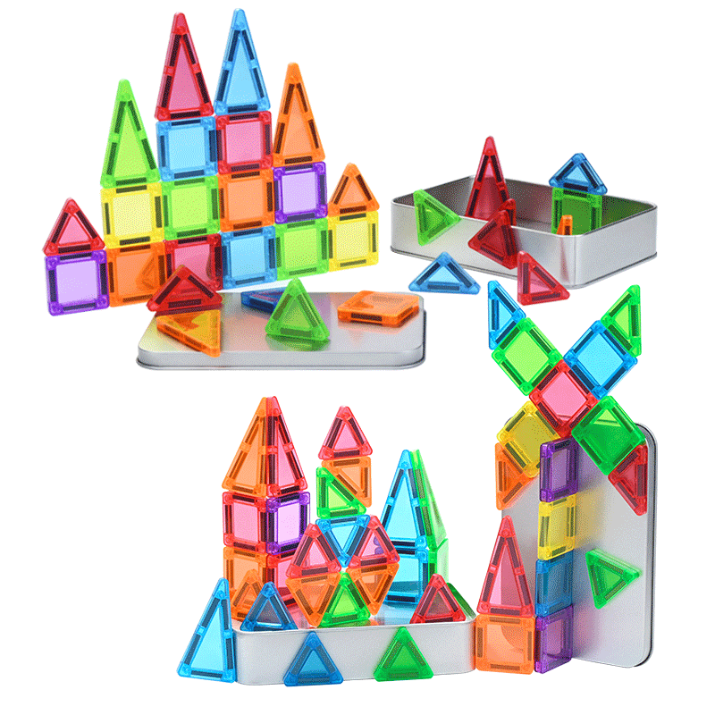 MAGPLAYER Mini Magnetic Blocks Portable Pocket Geometric Cube Magnetic Building Blocks Toy for Children Ages 3-6 Mini Travel Set