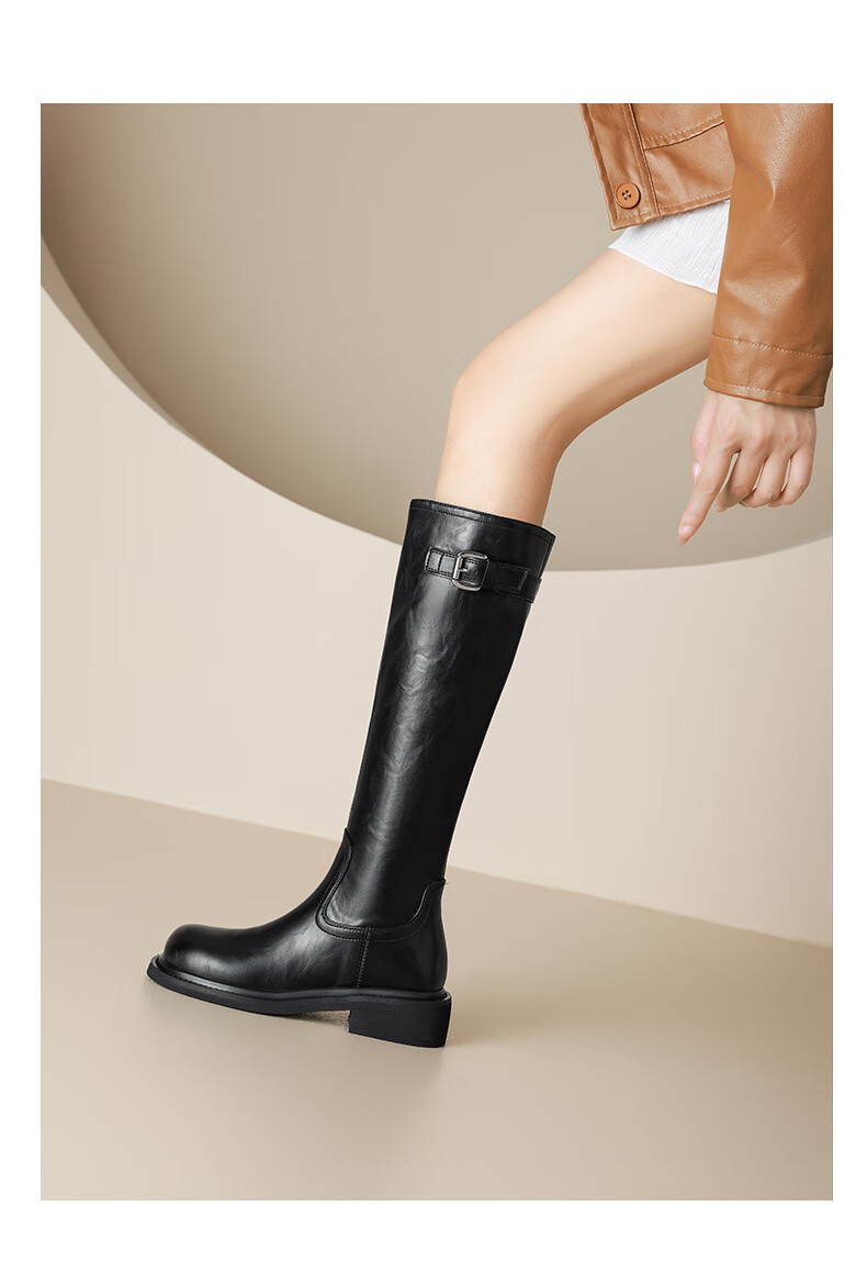 St&Sat Platform Height Increasing Knee-High Boots Women 2025 New Autumn Winter Hot Denim Tall British Knight Boots 4