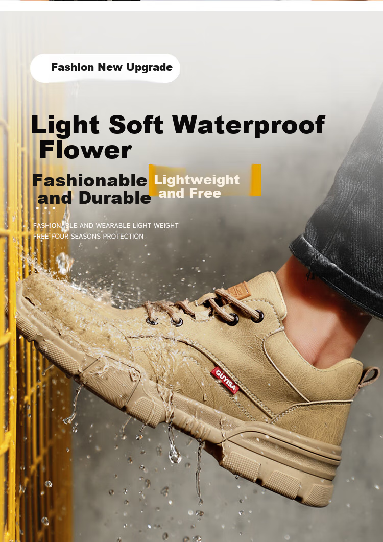 JUNBU Safety Shoes for Men, Steel Toe Cap, Anti-Smashing, Anti-Puncture, Ultra-Light Soft Sole, Comfortable Construction Site Work Boots 1115F Size 43 2
