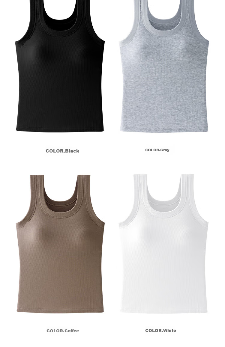 LangSha Women's Camisole Tank Top with Built-In Bra Pads, Modal Undershirt, Spring New Style, No Need to Wear Underwear, Beautiful Back Design, Outer Wear Base Layer 10