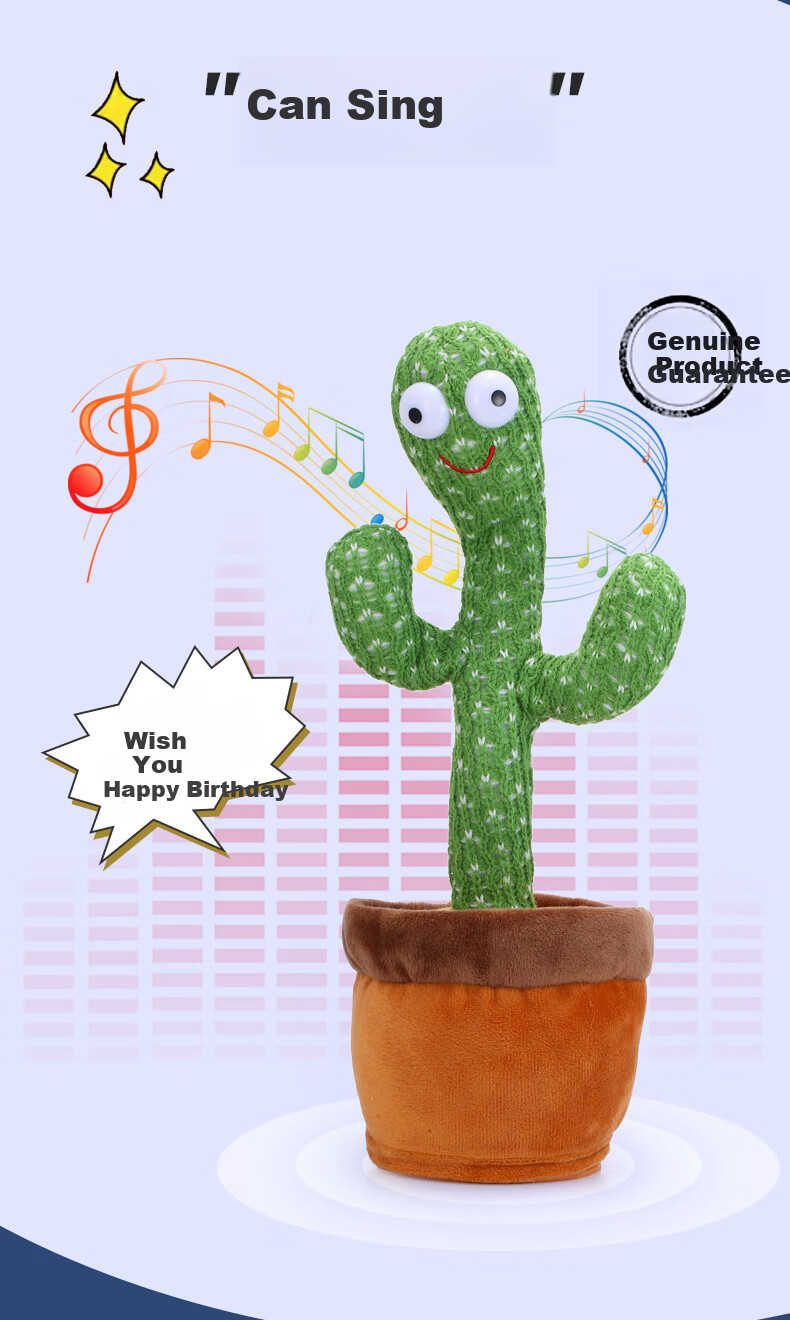 Babamama Cactus Toy for Babies And Toddlers: Dancing And Talking Cactus Doll with Repeating And Waving Functions 4