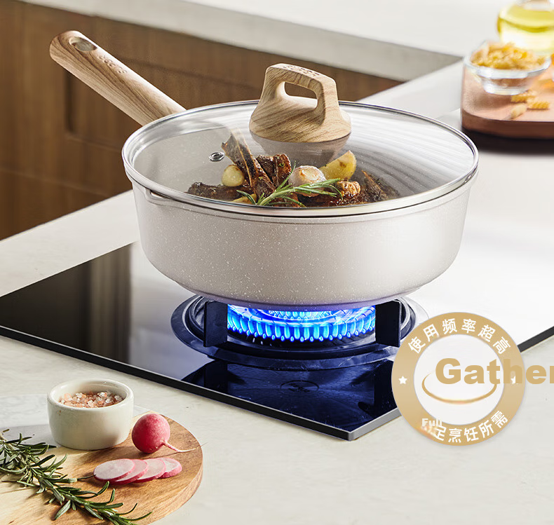 SUPOR Flat Bottom Pan, Star Stone Lightweight Cast Oil-Resistant Deep Frying Pan, Non-Stick Pan, 28cm, Compatible with Induction And Gas Stoves, EJ28LBP02 2