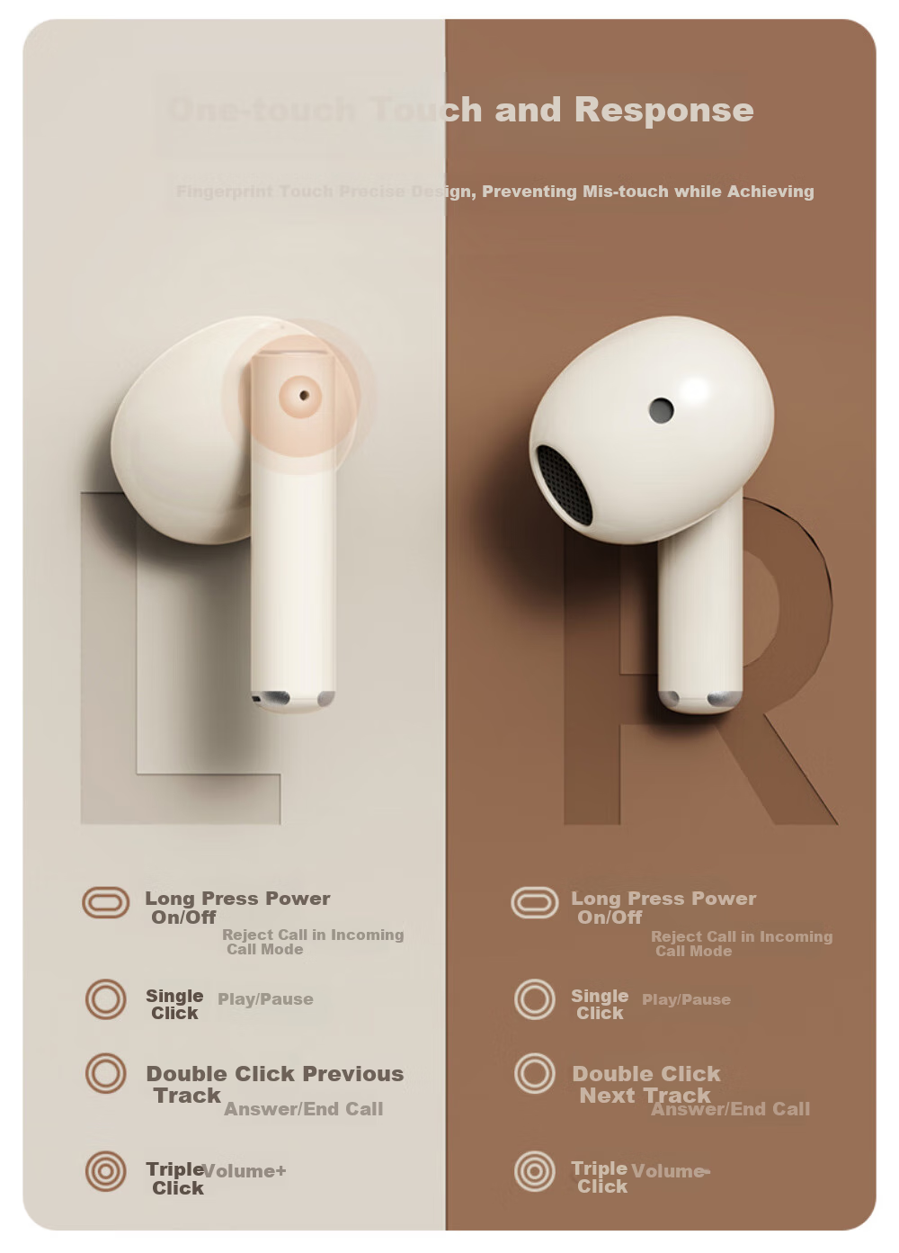 EARISE [Berlin Sound] Retro Camera Style Deep Noise Reduction Long Battery Life Semi-In True Wireless Bluetooth Earphones for Sports Running Q86 Skin Color 11