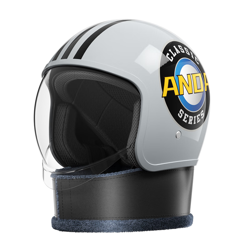 AD Electric Bike Helmet 3C Certified Class A Unisex Four-Season Electric Scooter Safety Helmet Winter Half Helmet Summer Retractable Visor Motorcycle Retro Helmet FG05 Punk Neck Warmer