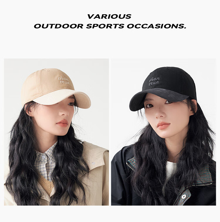 THANTRUE Women's Patchwork Premium Duckbill Baseball Cap Versatile Wide Brim Large Head Circumference Slim Face Y970 Gray 5
