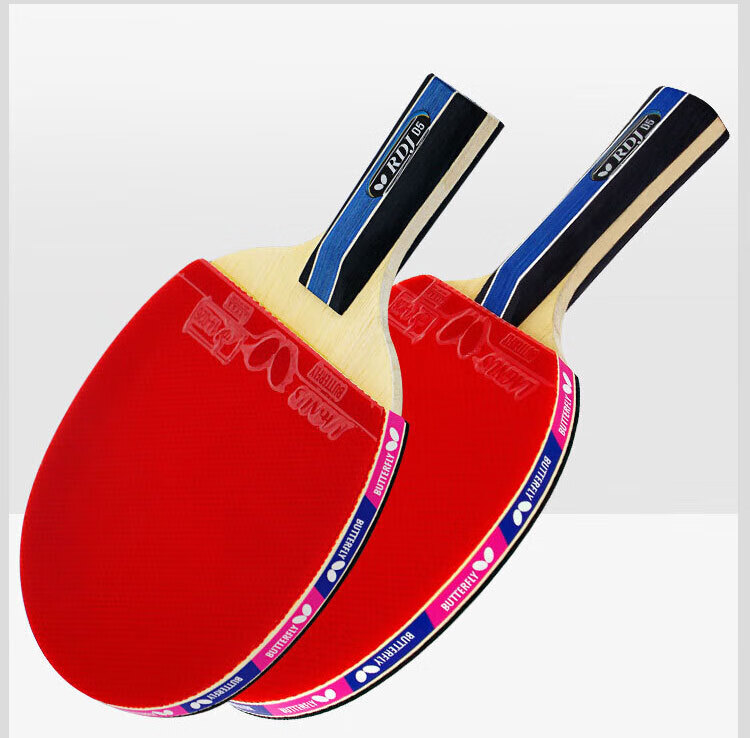 Butterfly D5 Table Tennis Racket LS Offensive Double-Sided Inverted Rubber 5-Ply Blade with Case Set Horizontal and Vertical Grip 6