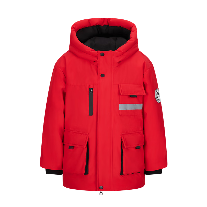 SNOWFLYING Children's down Jacket for Boys And Girls, Winter New Style Trendy Warm Thickened down Coat, China Red, Size 160