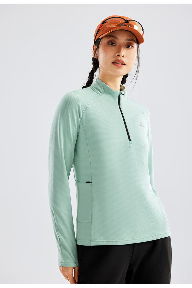 Pioneer Camp Women's Lightweight Outdoor Fleece Pullover Slim Fit Half-Zip Long Sleeve Thermal Sweatshirt 5