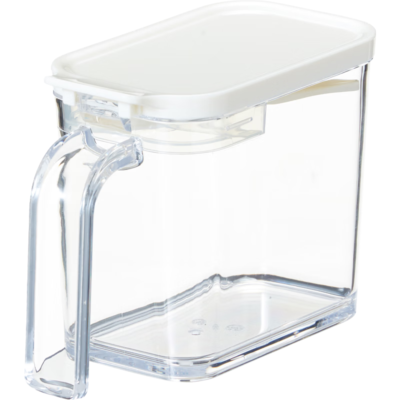ASVEL Japanese-Style Seasoning Container, Household Plastic Spice Jar, Condiment Storage Box with Spoon, White, 480ml