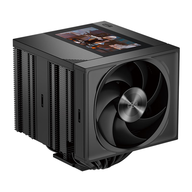 PCCOOLER RZ820 Black Screen Display 8-Heatpipe CPU Air Cooler (290W/Giant Dual Tower/5-inch LCD Screen/Magnetic Top Cover/14CM Large Fan/Composite Copper Base)