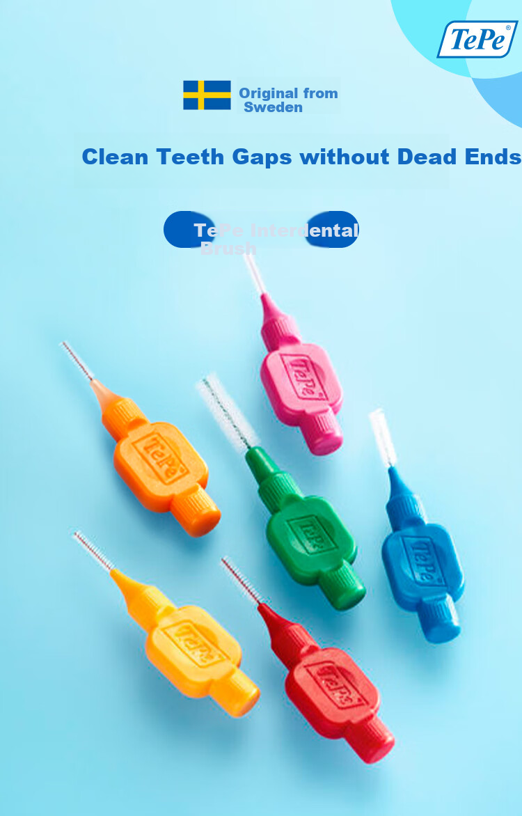 Tepe Swedish Imported Interdental Brush, Orthodontic Appliance Floss Pick, Type I Interdental Cleaner, Dental Floss Stick, Toothpick Brush 2