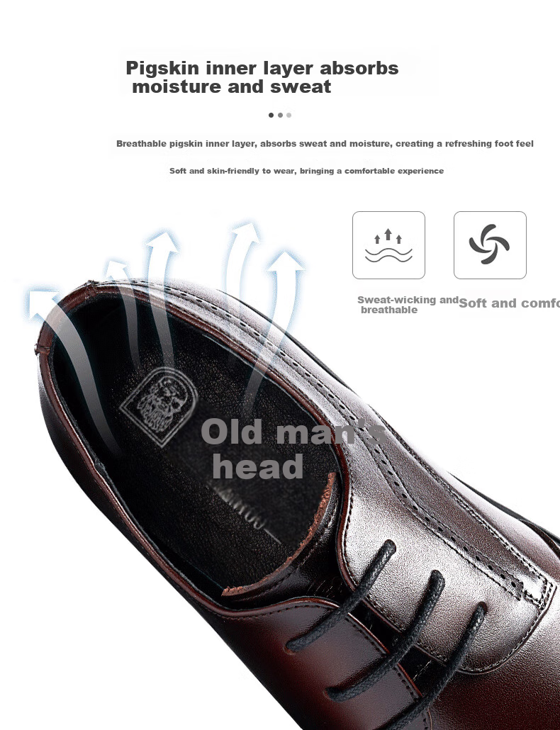LAORENTOU Men's Leather Shoes, Spring And Autumn Brogue Carved Leather Shoes, British Style Breathable Formal Wedding Shoes, A50237, Brown, Size 39 9