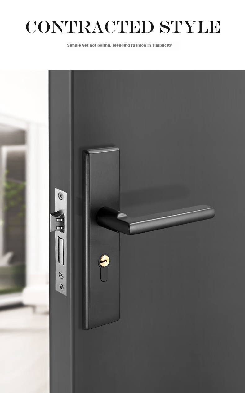 Fly.Globe Door Lock, Interior Bedroom Door Lock, Anti-Theft Stainless Steel Lock, Solid Wood Door Handle K170 13