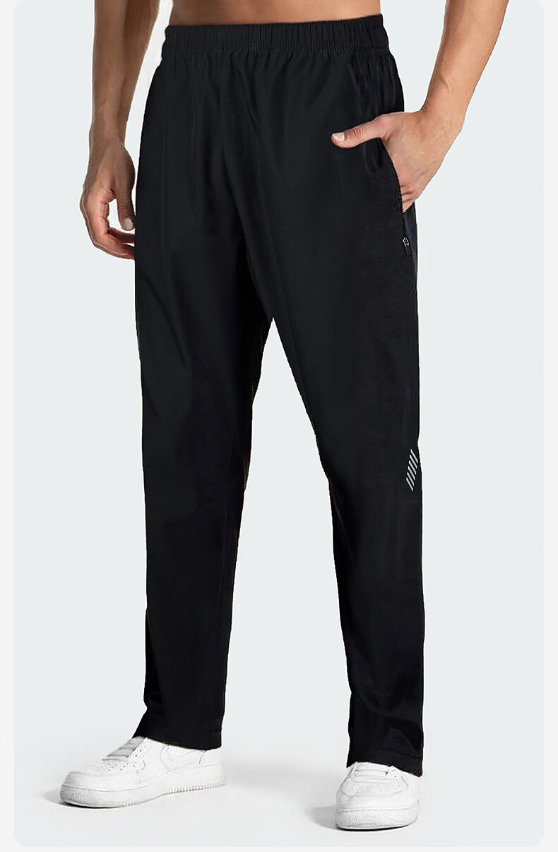 KAWASAKI Men's Woven Badminton Training and Competition Quick-Dry Casual Pants C1532 Black 3XL 2