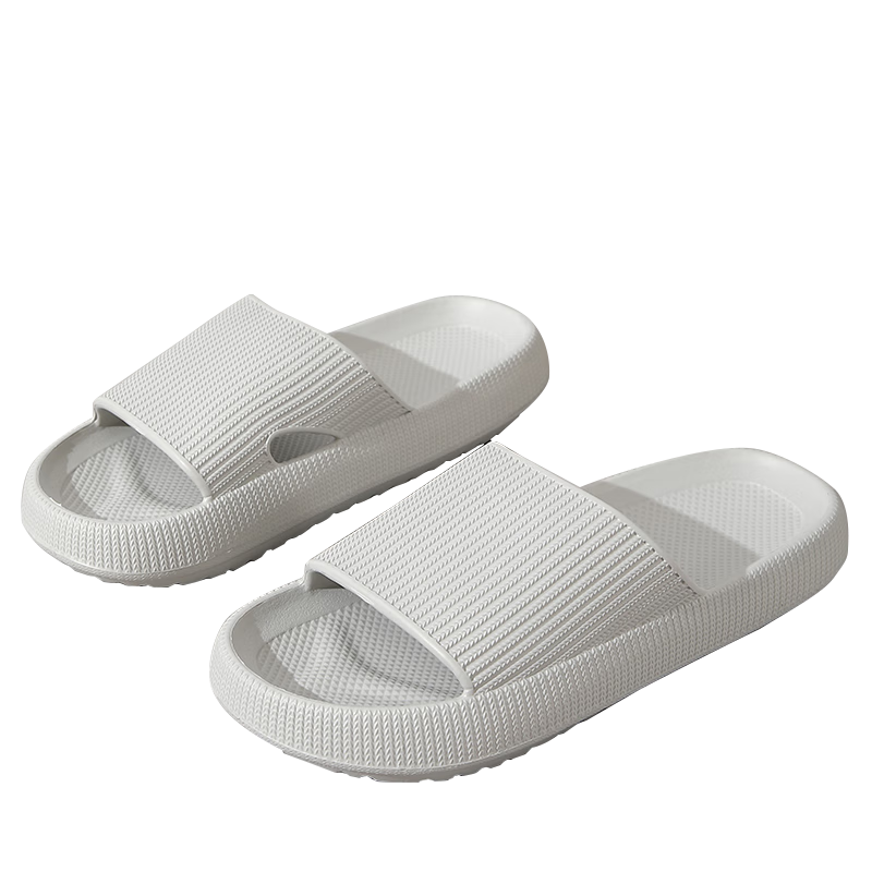 CARTELO Men's Slippers Soft Cushion Bathroom Flip Flops Indoor Outdoor Beach Sandals Gray 40-41